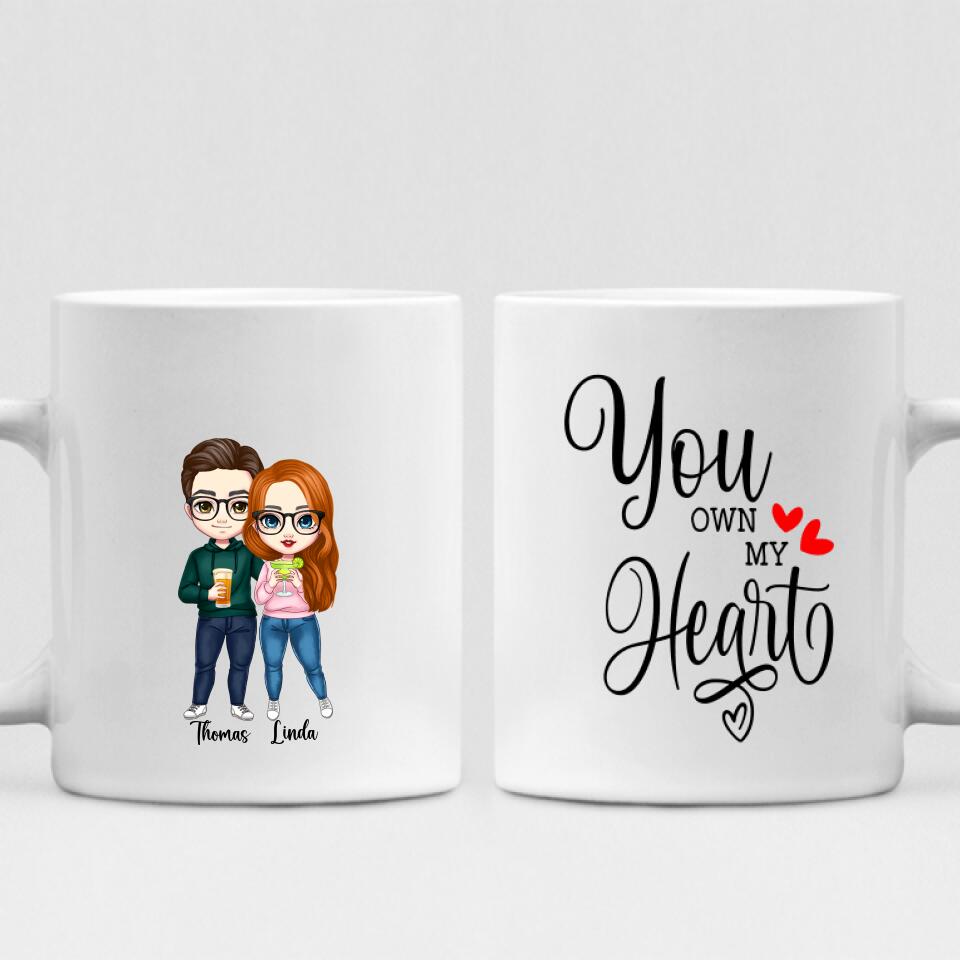 Couple Cute Chibi - " You Own My Heart " Personalized Mug - VIEN-CML-20220223-01