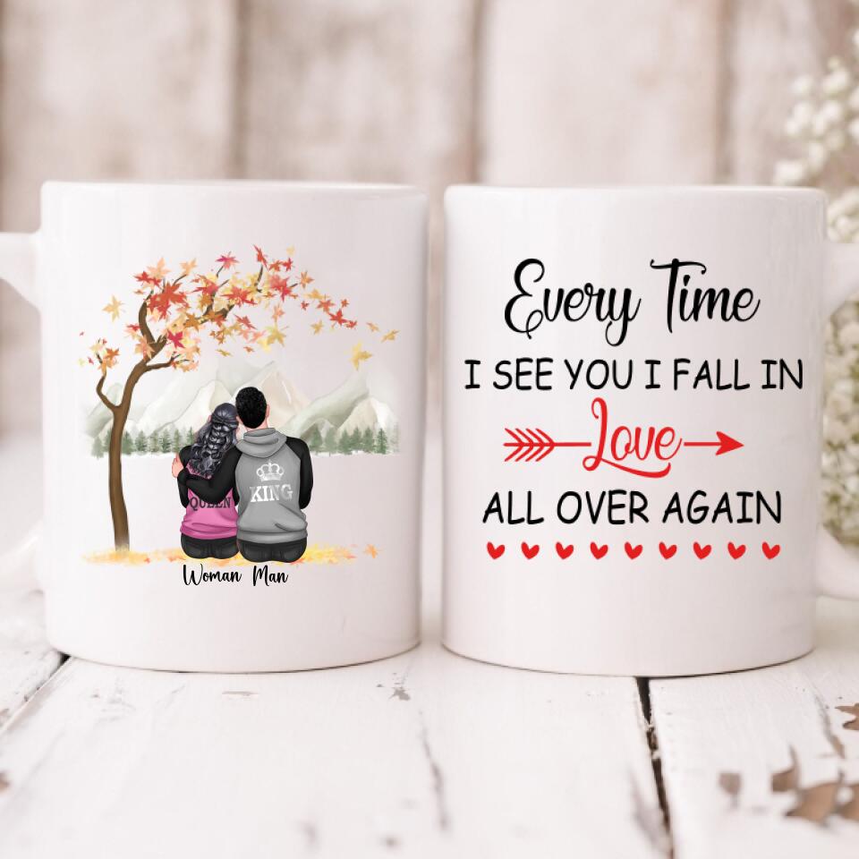 Autumn Couple -  " Every Time I See You I Fall In Love All Over Again " Personalized Mug - NGUYEN-CML-20220115-01