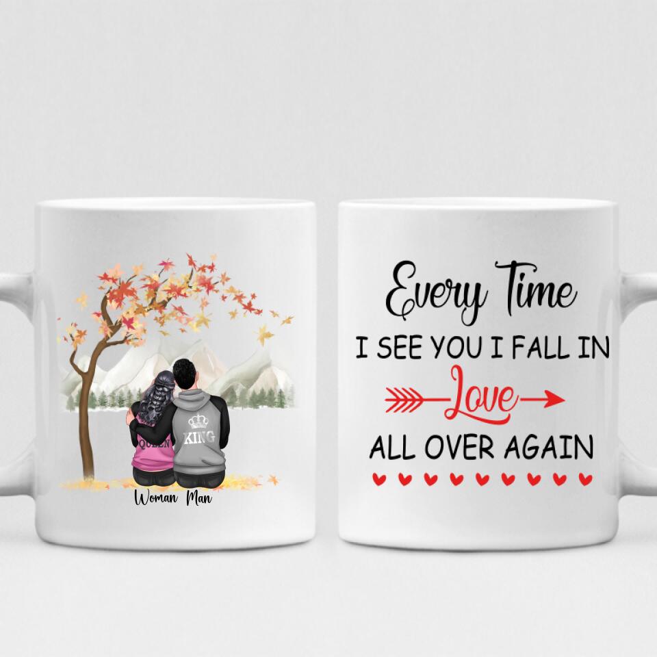 Autumn Couple -  " Every Time I See You I Fall In Love All Over Again " Personalized Mug - NGUYEN-CML-20220115-01
