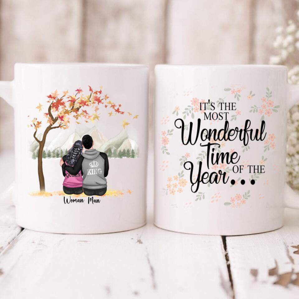 Autumn Couple -  " It's The Most Wonderful Time Of The Year " Personalized Mug - NGUYEN-CML-20220115-01