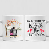 Autumn Couple -  " My Boyfriend Is Hotter Than Hot Cocoa " Personalized Mug - NGUYEN-CML-20220115-01