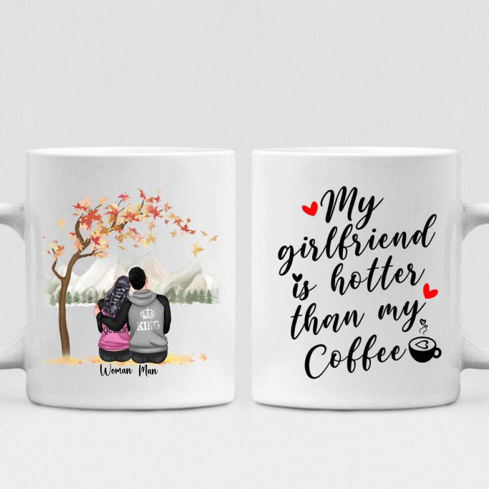Autumn Couple -  " My Girlfriend Is Hotter Than My Coffee " Personalized Mug - NGUYEN-CML-20220115-01