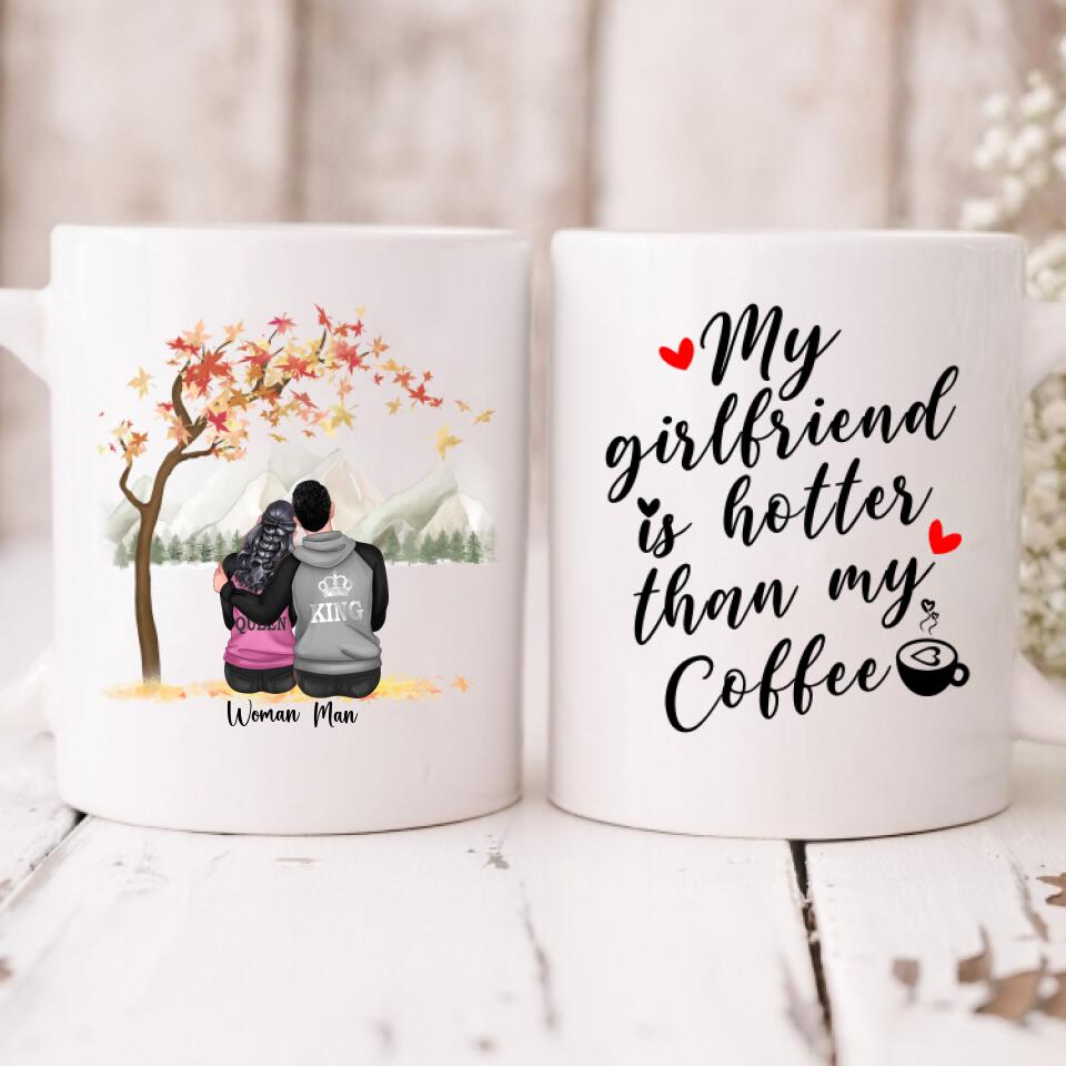 Autumn Couple -  " My Girlfriend Is Hotter Than My Coffee " Personalized Mug - NGUYEN-CML-20220115-01