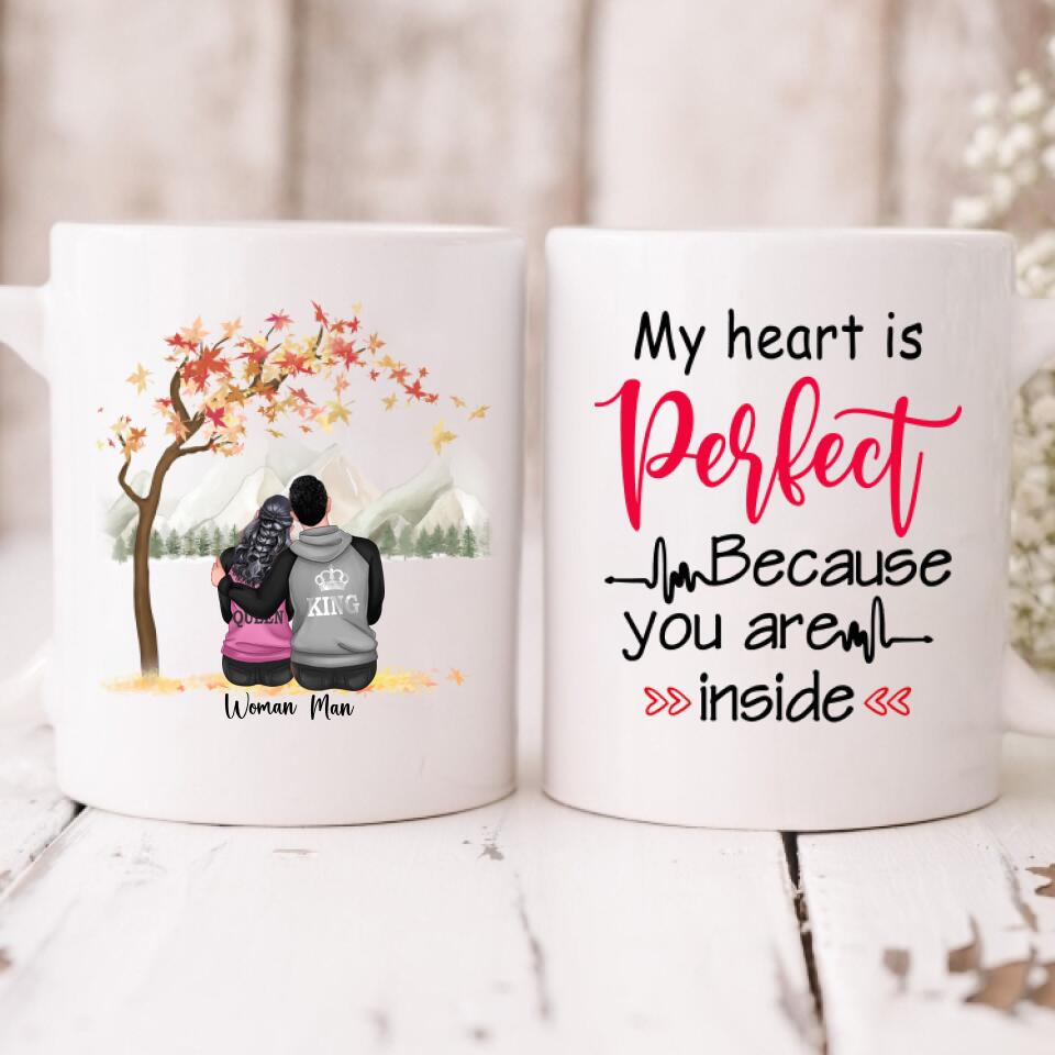 Autumn Couple -  " My Heart Is Perfect Because You Are Inside " Personalized Mug - NGUYEN-CML-20220115-01
