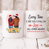 Christmas Couple - " Every Time I See You I Fall In Love All Over Again " Personalized Mug - NGUYEN-CML-20220111-02