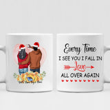 Christmas Couple - " Every Time I See You I Fall In Love All Over Again " Personalized Mug - NGUYEN-CML-20220111-02