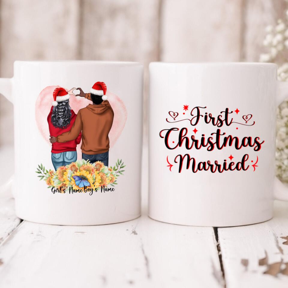 Christmas Couple - " First Christmas Married " Personalized Mug - NGUYEN-CML-20220111-02