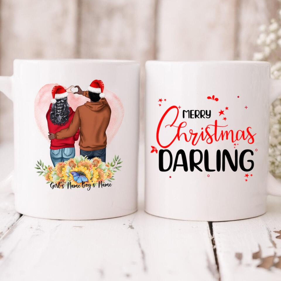 Christmas Couple - " Merry Christmas Darling " Personalized Mug - NGUYEN-CML-20220111-02