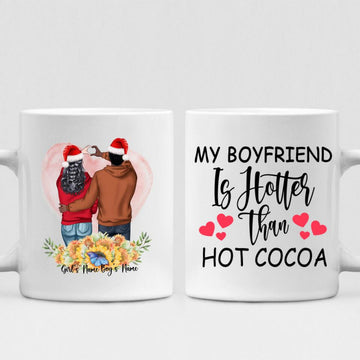 Christmas Couple - " My Boyfriend Is Hotter Than Hot Cocoa " Personalized Mug - NGUYEN-CML-20220111-02