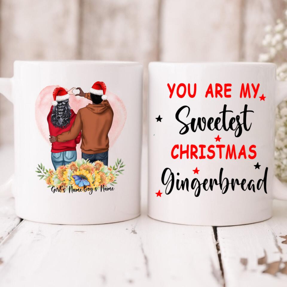 Christmas Couple - " You Are My Sweetest Christmas Gingerbread " Personalized Mug - NGUYEN-CML-20220111-02