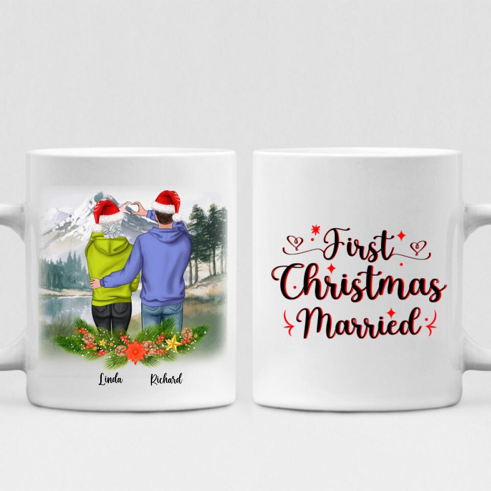 Winter Couples - " First Christmas Married " Personalized Mug - CUONG-CML-20220107-01
