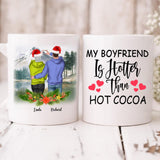 Winter Couples - " My Boyfriend Is Hotter Than Hot Cocoa " Personalized Mug - CUONG-CML-20220107-01