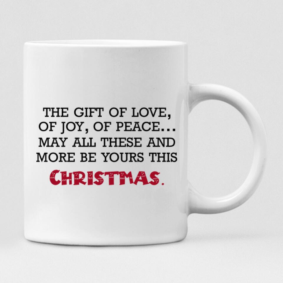 Winter Couples - " The Gift Of Love, Of Joy, Of Peace... May All These And More Be Yours This Christmas " Personalized Mug - CUONG-CML-20220107-01