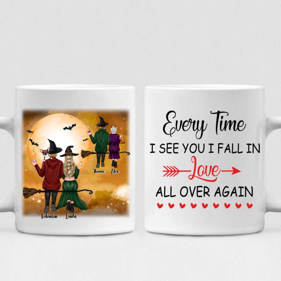 Halloween Couple - " Every Time I See You I Fall In Love All Over Again " Personalized Mug - VIEN-CML-20220221-02