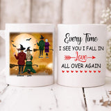 Halloween Couple - " Every Time I See You I Fall In Love All Over Again " Personalized Mug - VIEN-CML-20220221-02