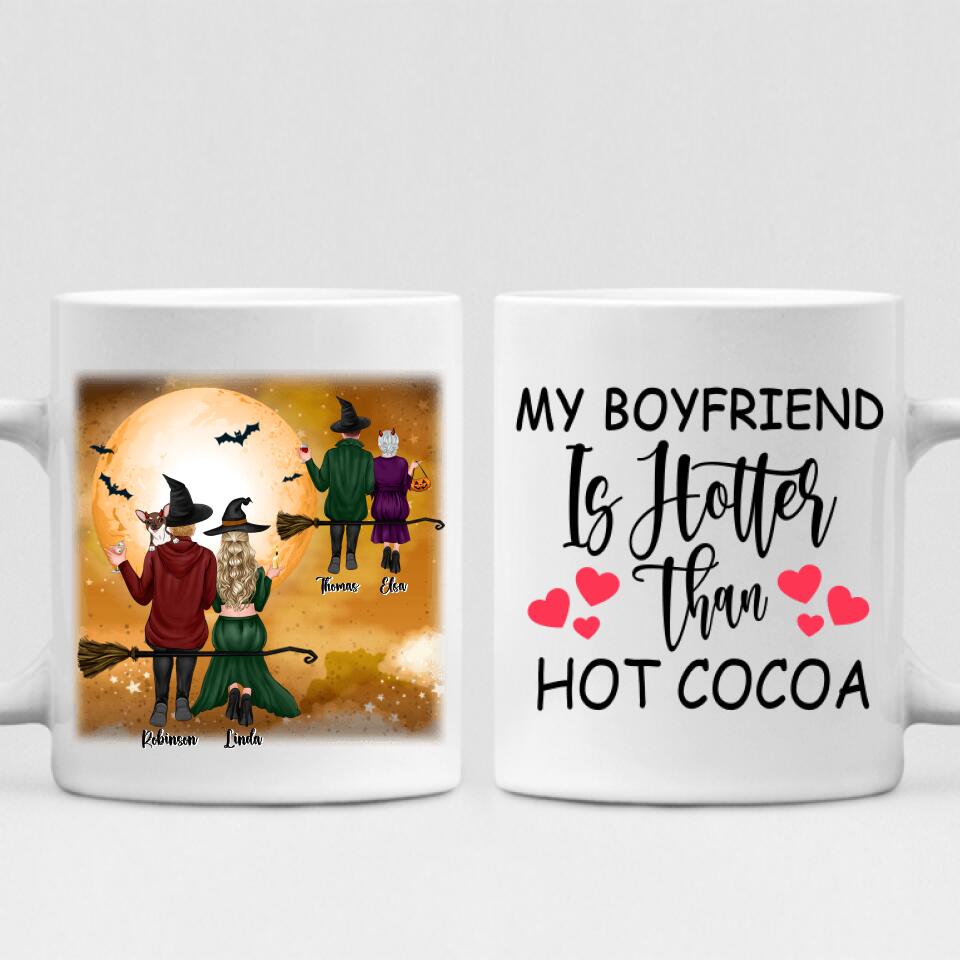 Halloween Couple - " My Boyfriend Is Hotter Than Hot Cocoa " Personalized Mug - VIEN-CML-20220221-02