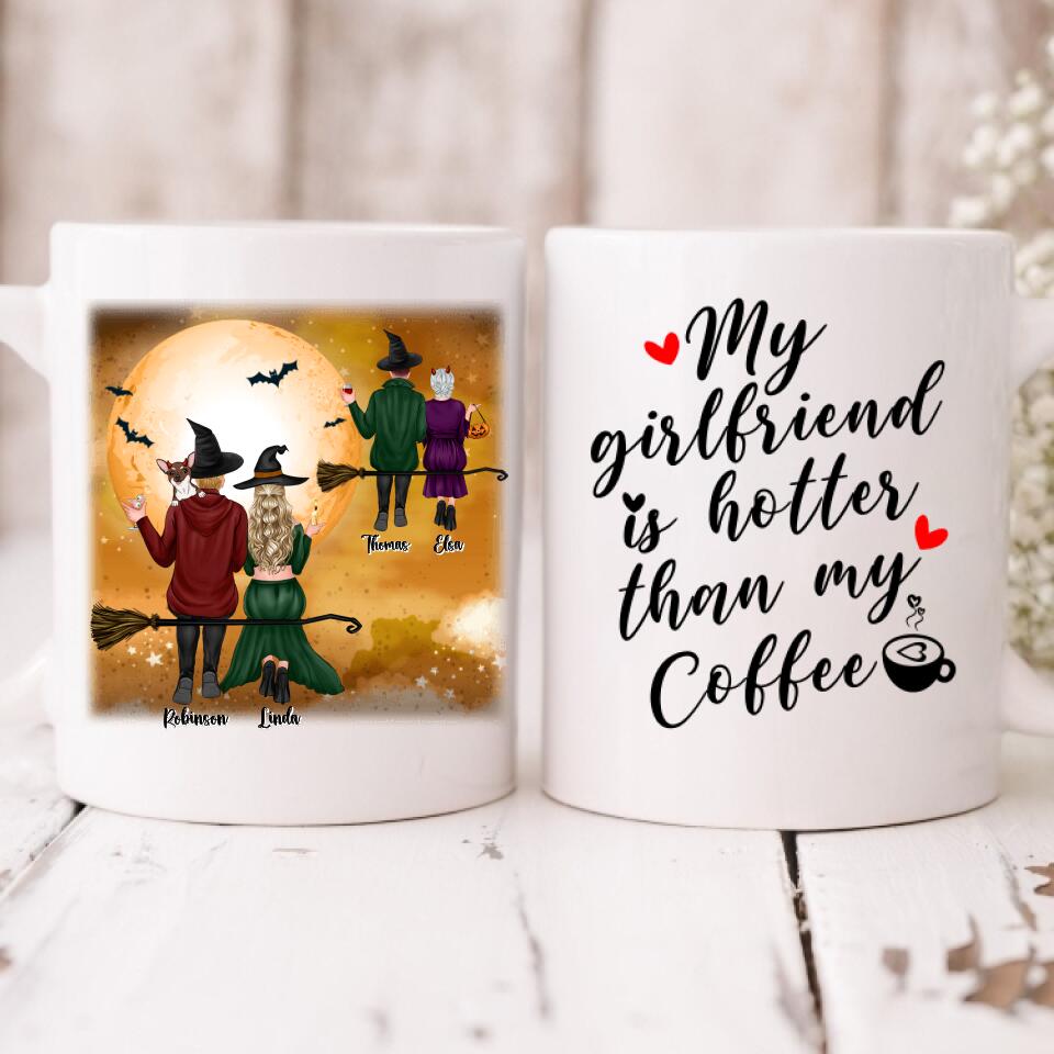 Halloween Couple - " My Girlfriend Is Hotter Than My Coffee " Personalized Mug - VIEN-CML-20220221-02