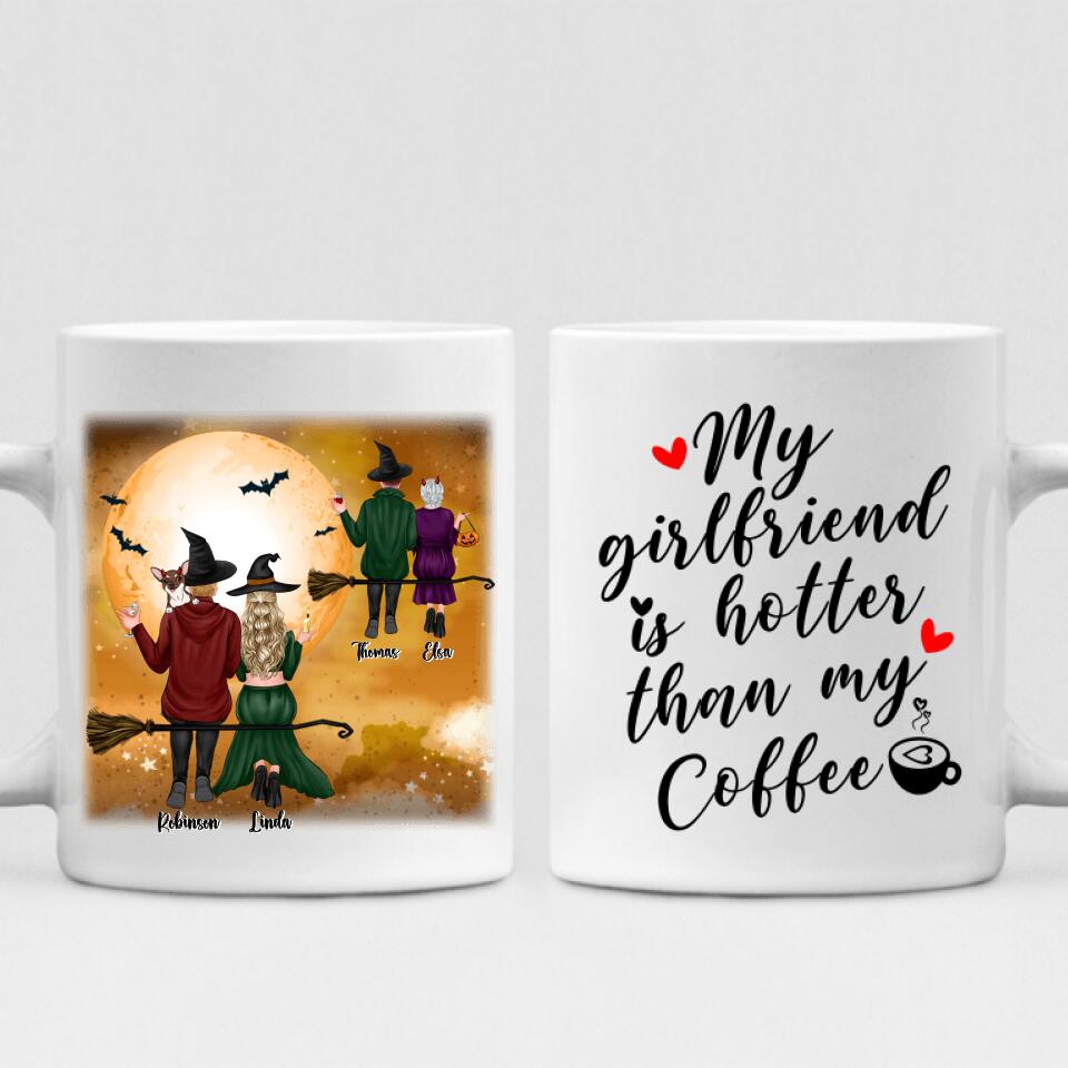Halloween Couple - " My Girlfriend Is Hotter Than My Coffee " Personalized Mug - VIEN-CML-20220221-02