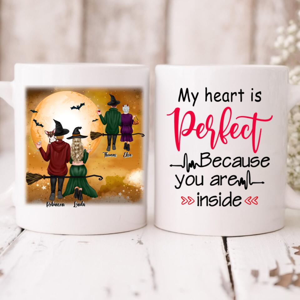 Halloween Couple - " My Heart Is Perfect Because You Are Inside " Personalized Mug - VIEN-CML-20220221-02