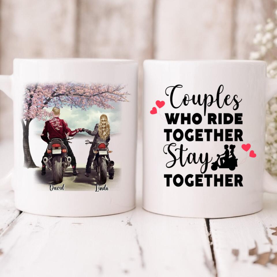 Couple Motorcycle - " Couples Who Ride Together Stay Together " Personalized Mug - VIEN-CML-20220106-03
