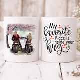 Couple Motorcycle - " My Favorite Place Is Inside Your Hug " Personalized Mug - VIEN-CML-20220106-03