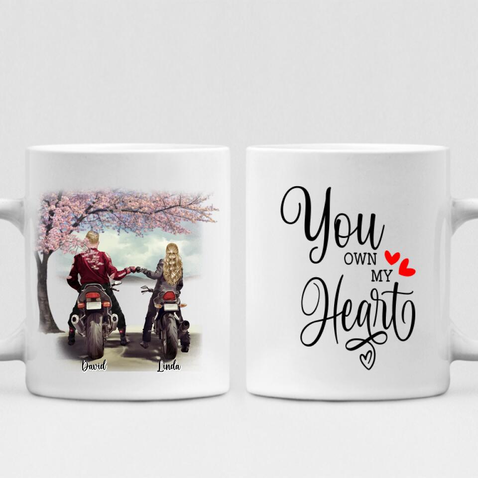 Couple Motorcycle - " You Own My Heart " Personalized Mug - VIEN-CML-20220106-03