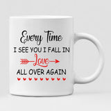 Cute Couple Chibi - " Every Time I See You I Fall In Love All Over Again " Personalized Mug - VIEN-CML-20220225-02