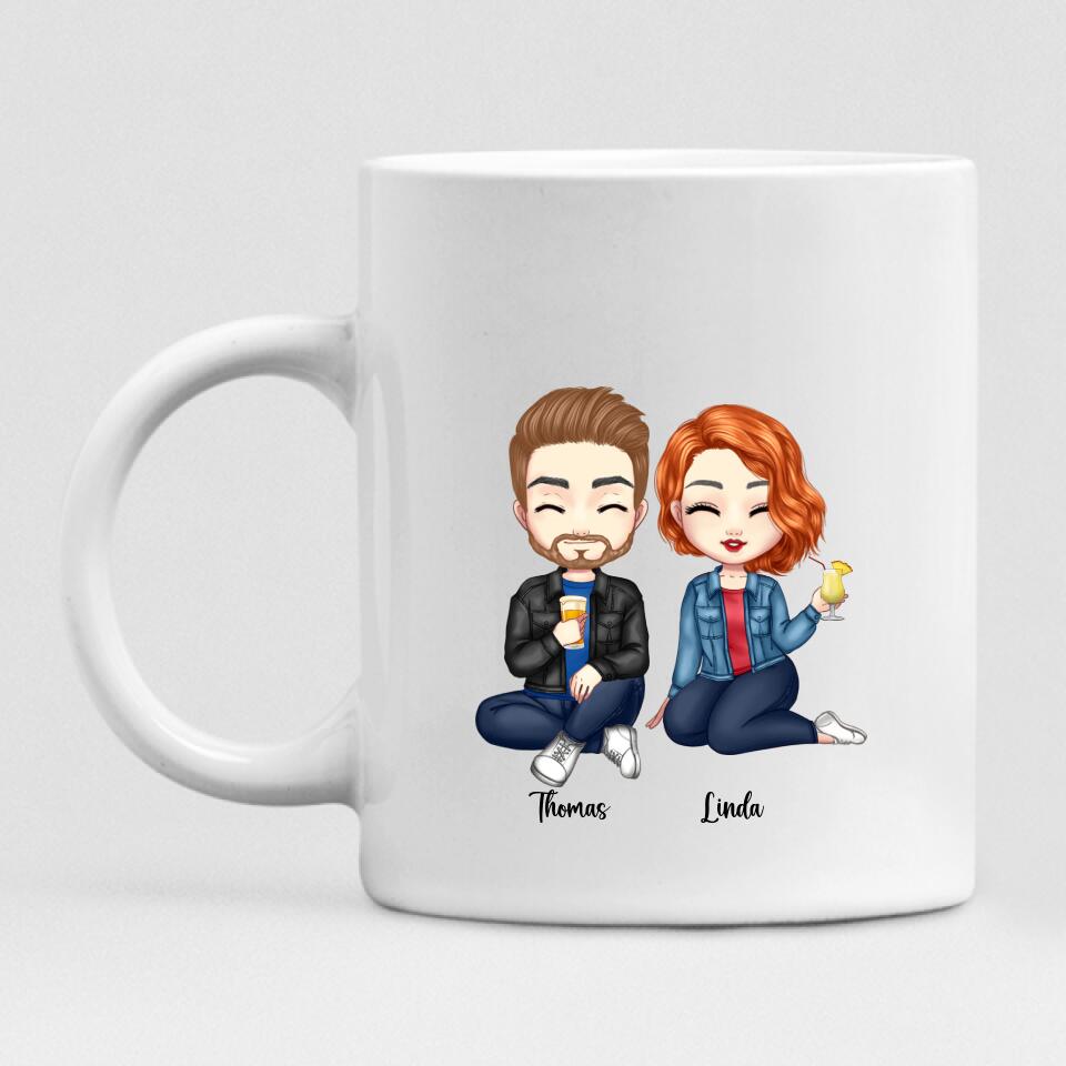 Cute Couple Chibi - " In A Sea Of People My Eyes Will Always Search For You " Personalized Mug - VIEN-CML-20220225-02