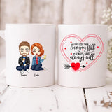 Cute Couple Chibi - " Loved You Then, Love You Still, Always Have, Always Will " Personalized Mug - VIEN-CML-20220225-02