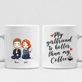 Cute Couple Chibi - " My Girlfriend Is Hotter Than My Coffee " Personalized Mug - VIEN-CML-20220225-02