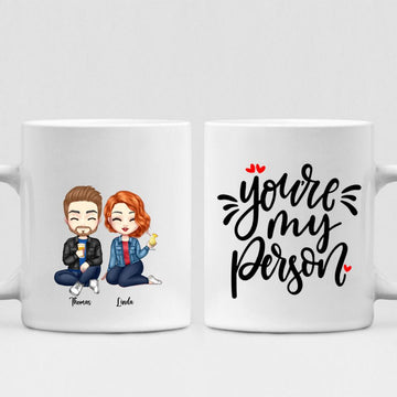 Cute Couple Chibi - " You're My Person " Personalized Mug - VIEN-CML-20220225-02