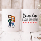 Couple Cute Chibi - " Every Day I Love You More " Personalized Mug - VIEN-CML-20220223-01