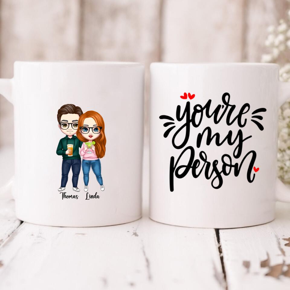 Couple Cute Chibi - " You're My Person " Personalized Mug - VIEN-CML-20220223-01