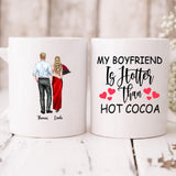 Couple Valentine - " My Boyfriend Is Hotter Than Hot Cocoa " Personalized Mug - VIEN-CML-20220113-01