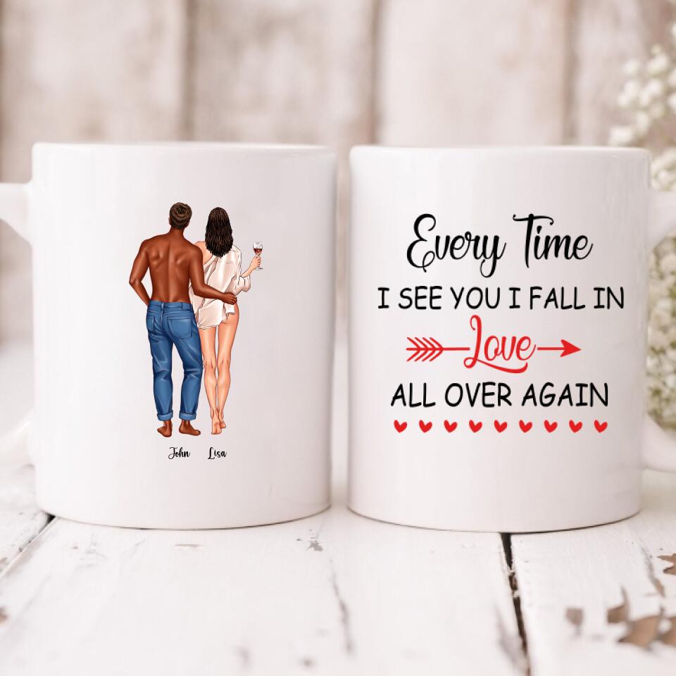 Couple Valentine - " Every Time I See You I Fall In Love All Over Again " Personalized Mug - CUONG-CML-20210117-01