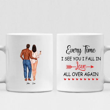 Couple Valentine - " Every Time I See You I Fall In Love All Over Again " Personalized Mug - CUONG-CML-20210117-01