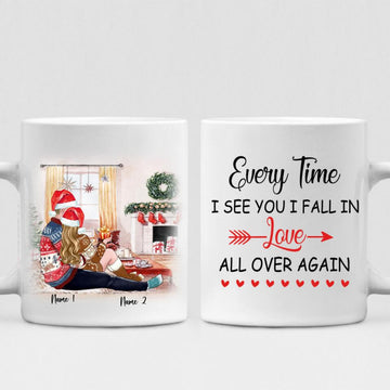 Xmas Couple - " Every Time I See You I Fall In Love All Over Again " Personalized Mug - VUONG - CML-20200105-01