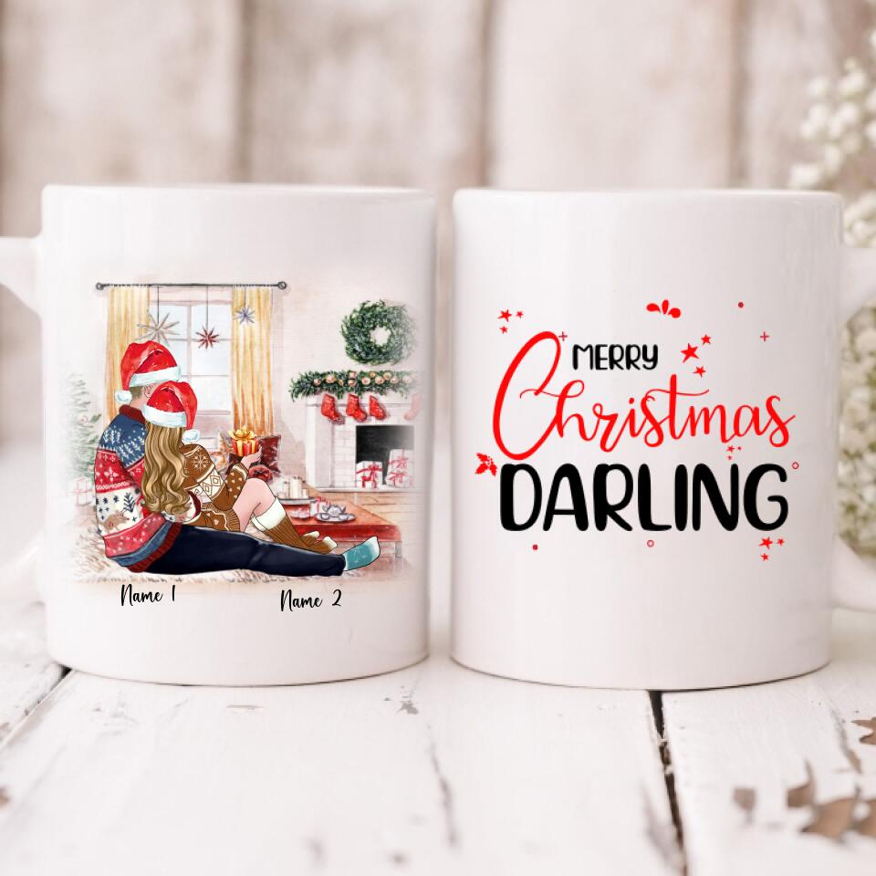Xmas Couple - " Merry Christmas Darling " Personalized Mug - VUONG - CML-20200105-01