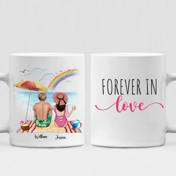 Husband And Wife Enjoying Their Beach - " Forever In Love " Personalized Mug - CUONG-CML-20220106-01