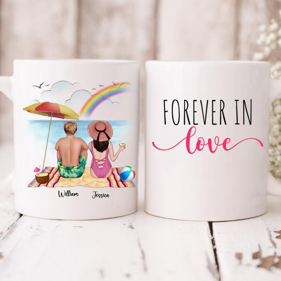 Husband And Wife Enjoying Their Beach - " Forever In Love " Personalized Mug - CUONG-CML-20220106-01