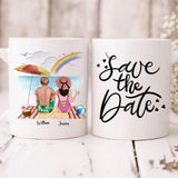 Husband And Wife Enjoying Their Beach - " Save The Date " Personalized Mug - CUONG-CML-20220106-01