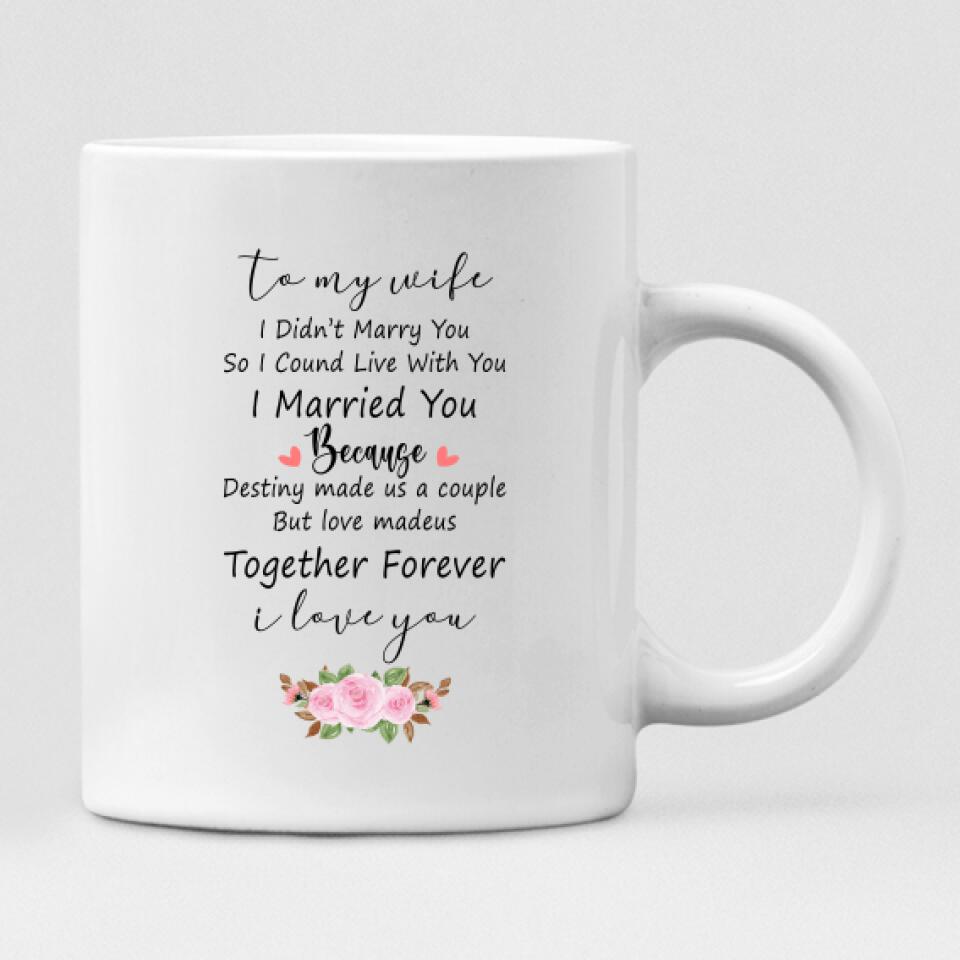Husband And Wife Enjoying Their Beach - " To My Wife Didn't Marry You So I Could Live With You I Married You Because Destiny Made Us A Couple But Love Made Us Together Forever I Love You " Personalized Mug - CUONG-CML-20220106-01