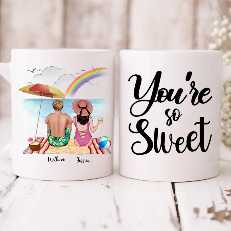 Husband And Wife Enjoying Their Beach - " You're So Sweet " Personalized Mug - CUONG-CML-20220106-01