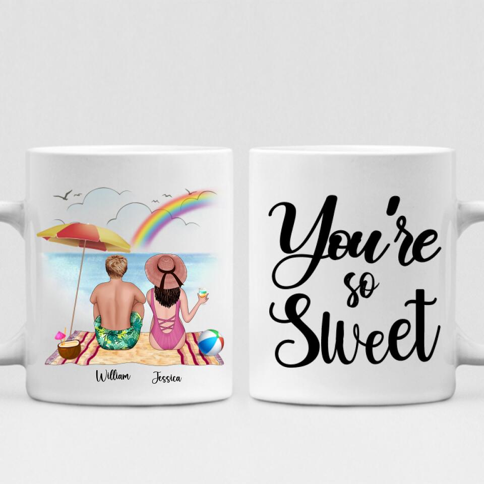 Husband And Wife Enjoying Their Beach - " You're So Sweet " Personalized Mug - CUONG-CML-20220106-01