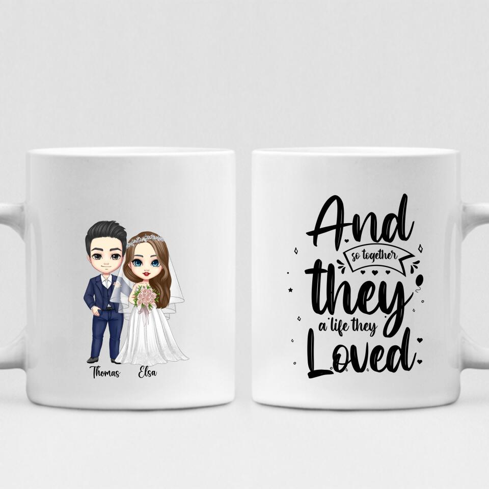 Wedding Cute Chibi - " And So Together They A Life They Loved " Personalized Mug -VIEN-CML-20220222-02