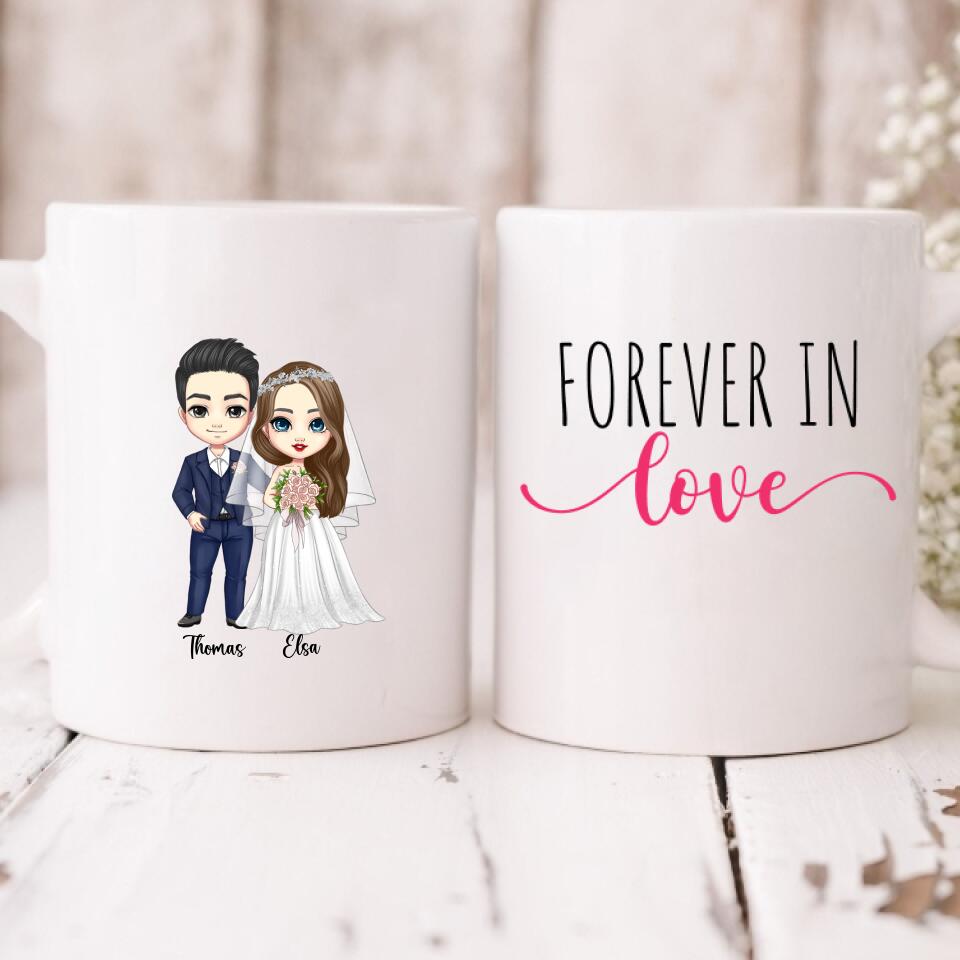 Wedding Cute Chibi - " Forever In Love " Personalized Mug -VIEN-CML-20220222-02
