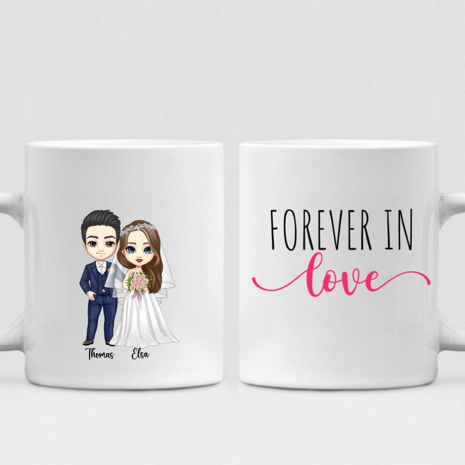Wedding Cute Chibi - " Forever In Love " Personalized Mug -VIEN-CML-20220222-02