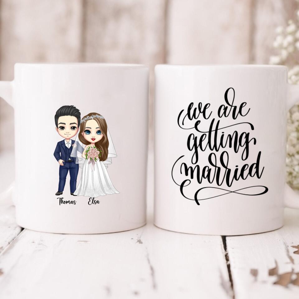 Wedding Cute Chibi - " We Are Getting Married " Personalized Mug -VIEN-CML-20220222-02
