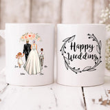 Wedding Bride - " Happy Wedding " Personalized Mug - VIEN-CML-20220214-01