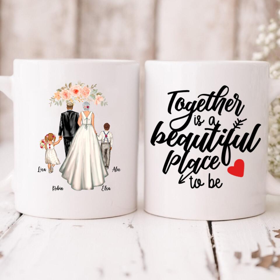 Wedding Bride - " Together Is A Beautiful Place To Be " Personalized Mug - VIEN-CML-20220214-01